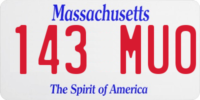 MA license plate 143MU0