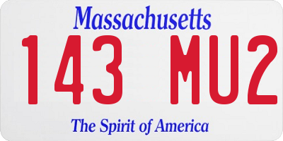 MA license plate 143MU2
