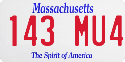 MA license plate 143MU4