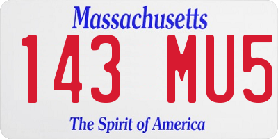 MA license plate 143MU5