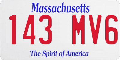 MA license plate 143MV6