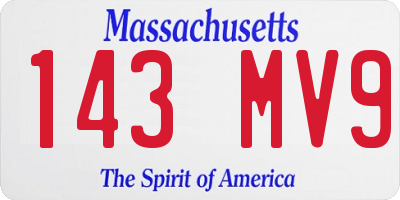 MA license plate 143MV9