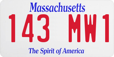MA license plate 143MW1