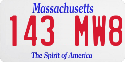MA license plate 143MW8