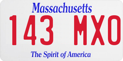 MA license plate 143MX0