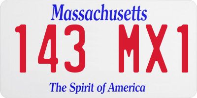 MA license plate 143MX1