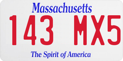 MA license plate 143MX5