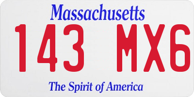 MA license plate 143MX6