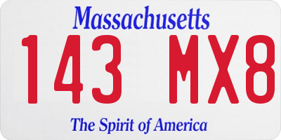 MA license plate 143MX8