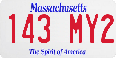 MA license plate 143MY2