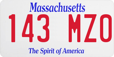 MA license plate 143MZ0