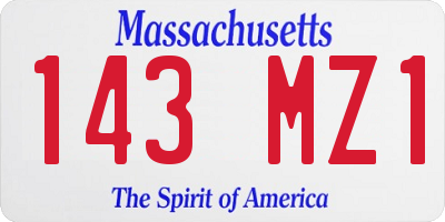 MA license plate 143MZ1
