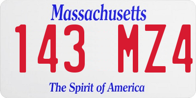 MA license plate 143MZ4