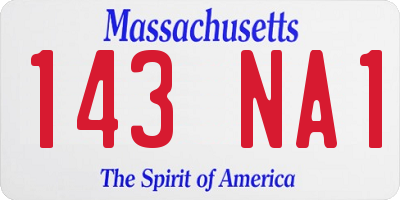 MA license plate 143NA1