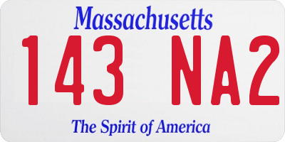 MA license plate 143NA2