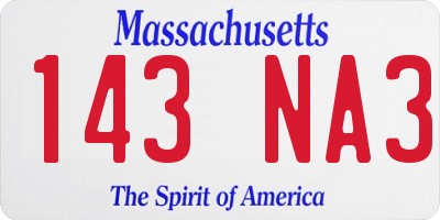 MA license plate 143NA3