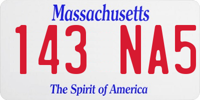MA license plate 143NA5