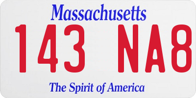 MA license plate 143NA8
