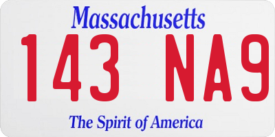 MA license plate 143NA9