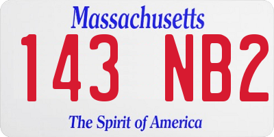 MA license plate 143NB2