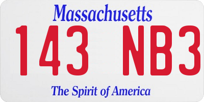 MA license plate 143NB3