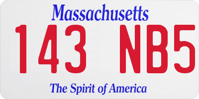 MA license plate 143NB5