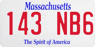 MA license plate 143NB6