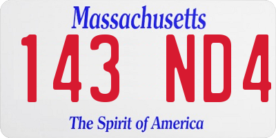 MA license plate 143ND4