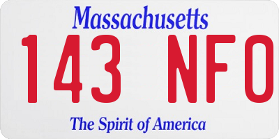 MA license plate 143NF0