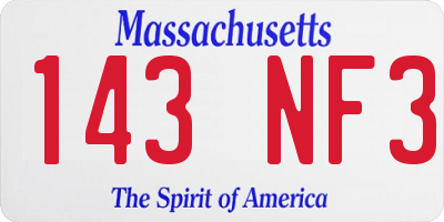 MA license plate 143NF3