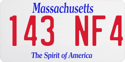 MA license plate 143NF4
