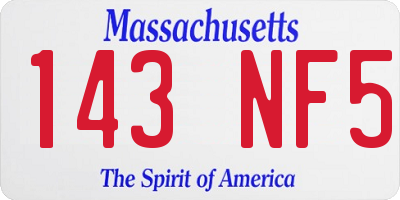 MA license plate 143NF5