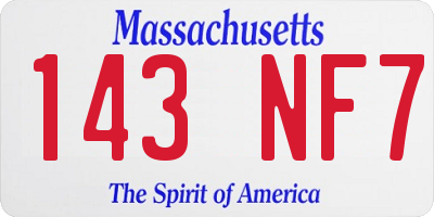 MA license plate 143NF7