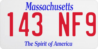 MA license plate 143NF9