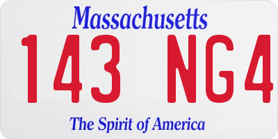 MA license plate 143NG4