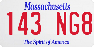 MA license plate 143NG8