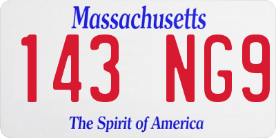 MA license plate 143NG9