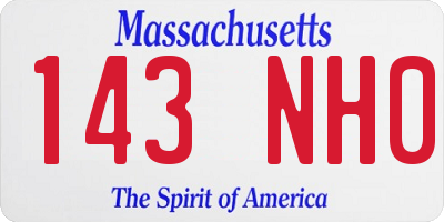 MA license plate 143NH0