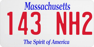MA license plate 143NH2