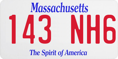 MA license plate 143NH6