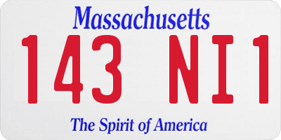 MA license plate 143NI1