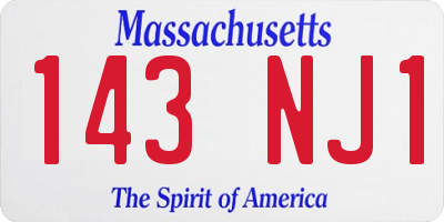 MA license plate 143NJ1