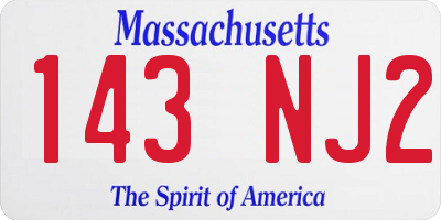 MA license plate 143NJ2