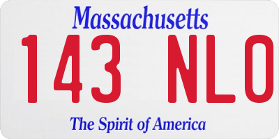 MA license plate 143NL0