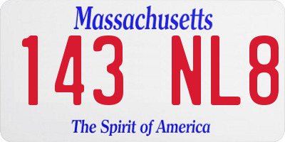 MA license plate 143NL8