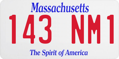 MA license plate 143NM1