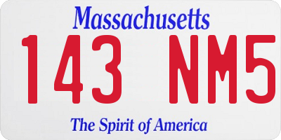 MA license plate 143NM5