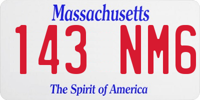 MA license plate 143NM6