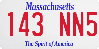 MA license plate 143NN5