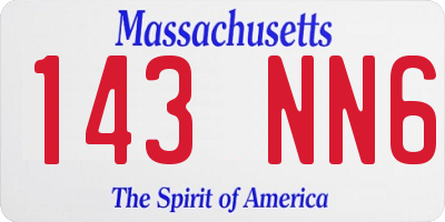 MA license plate 143NN6